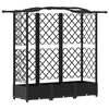 vidaXL Hevet Bed med Trellis og Tak Svart 163 x 40 x 123 cm PP