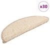 vidaXL Trappematter 30 stk 56x17x3 cm kremfargede halvrund