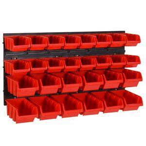 vidaXL Verkt&oslash;yhyller 30 stk r&oslash;d og svart 77x39 cm polypropylen