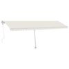 vidaXL Automatisk markise med vindsensor og LED 600x350 cm kremhvit