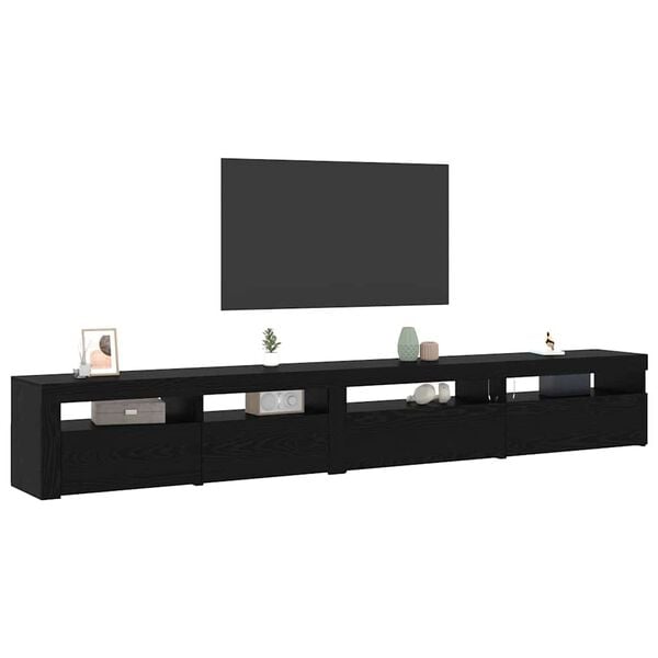 vidaXL TV-benksett 3 pcs Svart Eik 270 x 35 x 40 cm Konstruert tre