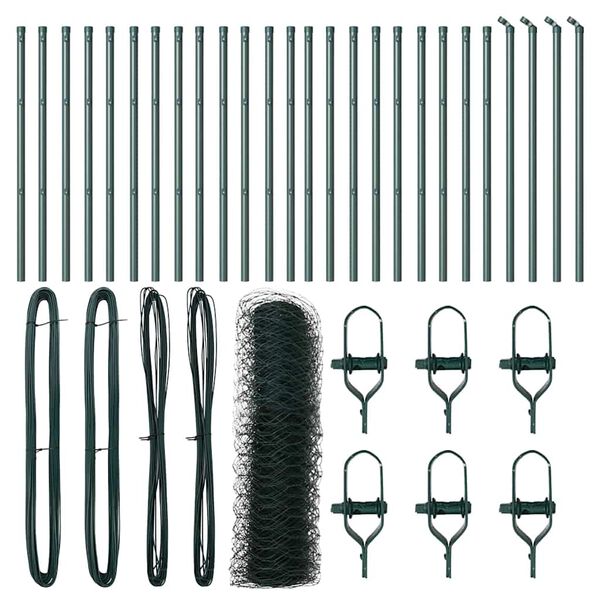 vidaXL Gjerdep&aring;le gr&oslash;nn 50 x 0,6 m (36 mm netting) St&aring;l og PVC