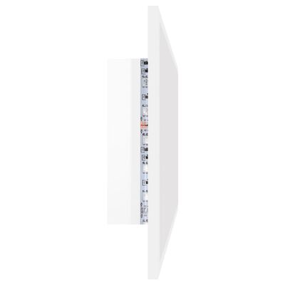 vidaXL LED-badespeil høyglans hvit 90x8,5x37 cm akryl