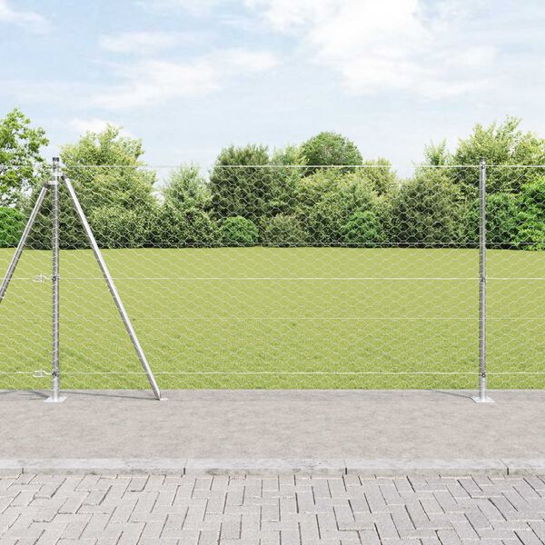 vidaXL Gjerdep&aring;le s&oslash;lv 50 x 1,2 m (50 mm mesh) St&aring;l