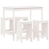 vidaXL Hagebarsett 5 deler hvit heltre furu