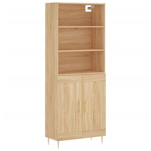 vidaXL Highboard sonoma eik 69,5x34x180 cm konstruert tre
