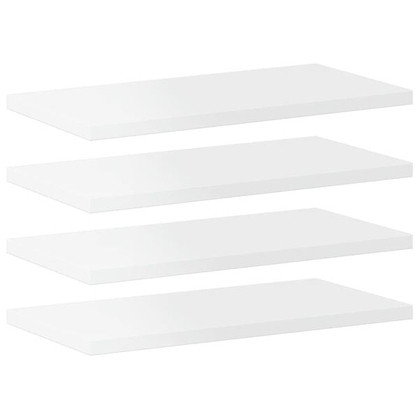 vidaXL Hylleplater 4 stk h&oslash;yglans hvit 40x20x1,5 cm konstruert tre