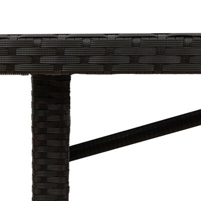 vidaXL Hagebord med topp i akasietre svart 190x80x74 cm polyrotting