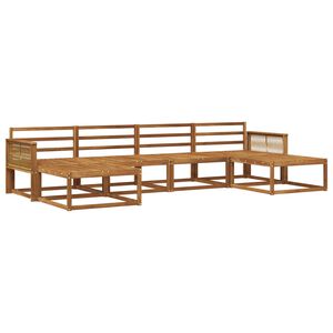 vidaXL Utend&oslash;rs sofa-sett 6 pcs Naturlig Solid akasietre