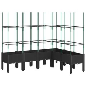 vidaXL Plantekasse med espalier svart 160x120x142,5 cm PP