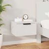 vidaXL Veggmonterte nattbord 2 stk h&oslash;yglans hvit 34x30x20 cm