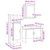 vidaXL Baderomsinnredningssett med hylle 3 pcs Brun 33 x 33 x 120.5 cm