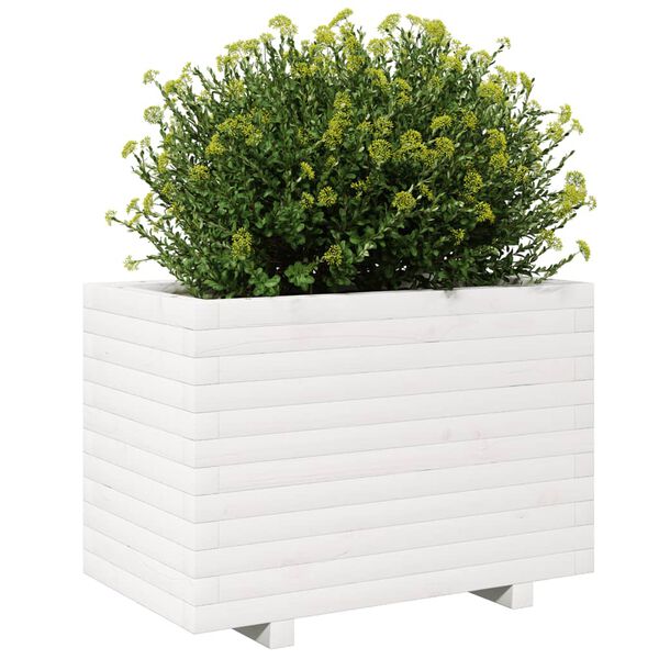 vidaXL Plantekasse hvit 70x40x49,5 cm heltre furu
