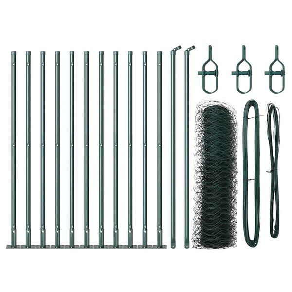 vidaXL Gjerdep&aring;le gr&oslash;nn 25 x 0,6 m (36 mm mesh) St&aring;l og PVC
