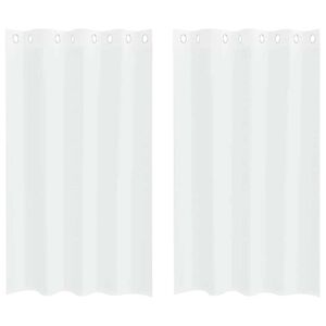 vidaXL Voile Gardin med gardiner 2 pcs Hvit 175 x 140 cm Polyester