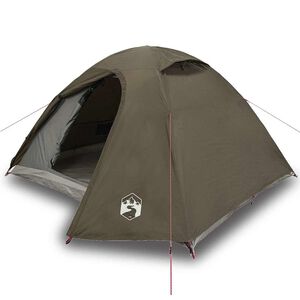 vidaXL Kuppeltelt for camping 3 personer brun vanntett
