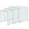 vidaXL Tredelt settbord i temperert glass klar