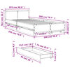 vidaXL Sengeramme med skuffer brun eik 100x200 cm konstruert tre