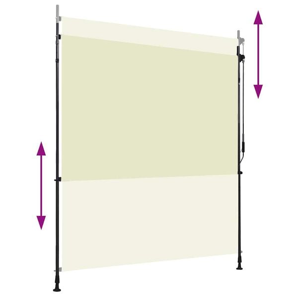 vidaXL Utendørs rullegardin 200x270 cm kremhvit