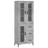vidaXL Highboard betonggr&aring; 69,5x34x180 cm konstruert tre