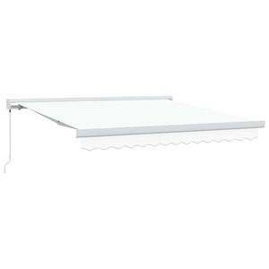 vidaXL Uttrekkbar markise Hvit 300 x 250 cm L&aelig;r og aluminium