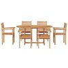 vidaXL Hage Spisegruppe 7 pcs Naturlig Solid teaktre