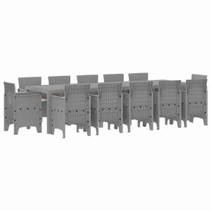vidaXL Hage Spisegruppe 13 stk. Lysegr&aring; Poly rattan