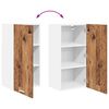 vidaXL Hengende skap med d&oslash;r Gammel treverk og hvit 40 x 31 x 80 cm