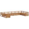 vidaXL Sofasett 10 stk. Naturlig Solid akasietre