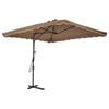 vidaXL Parasoll med st&aring;lstang 250x250 cm gr&aring;brun