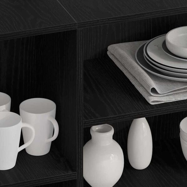 vidaXL Serviesskap Svart Eik 120 x 30 x 75 cm Konstruert tre