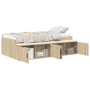 vidaXL Sengestamme med skuff Sonoma eik 90 x 200 cm Konstruert tre