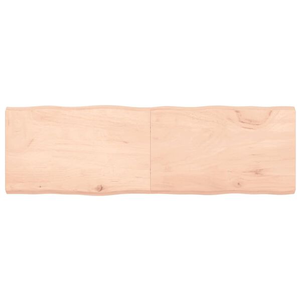 vidaXL Bordplate 160x50x(2-6) cm ubehandlet heltre eik naturlig kant