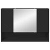 vidaXL Speilskap Veggmontert Svart 80 x 17 x 55 cm Konstruert tre