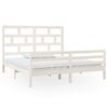 vidaXL Sengeramme hvit heltre 180x200 cm Super King
