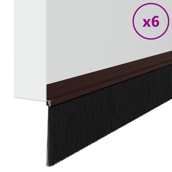 vidaXL Selvh&auml;ftende d&oslash;rb&oslash;rstetninger 6 pcs Brun 100 cm