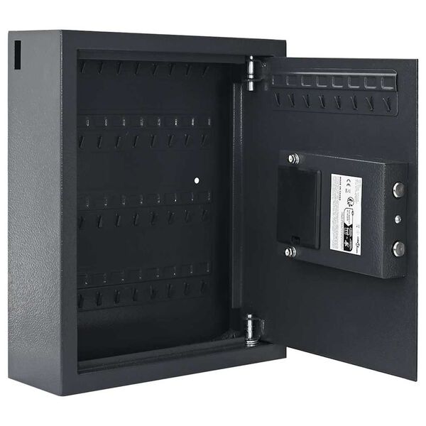 vidaXL Digital safe med l&aring;s M&oslash;rke gr&aring; 30 x 10 x 36,5 cm St&aring;l