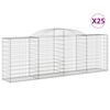 vidaXL Gabionkurver buede 25 stk 300x50x100/120 cm galvanisert jern