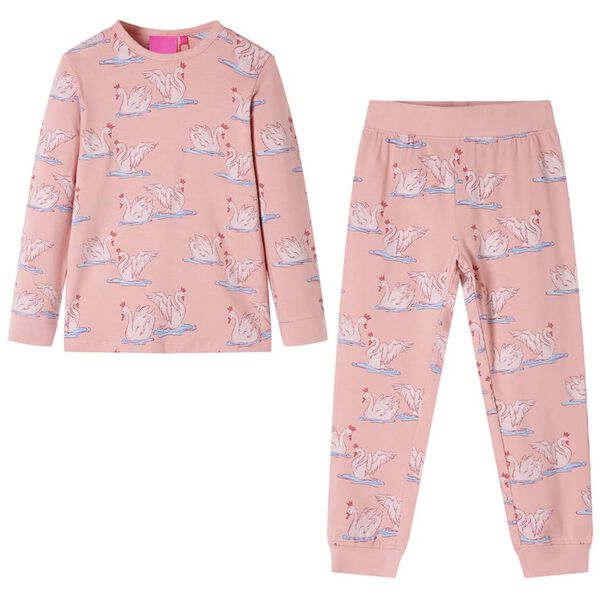 Pyjamas for barn med lange ermer lyserosa 92