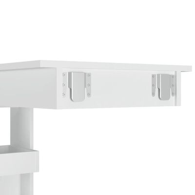 vidaXL Veggmontert barbord høyglans hvit 102x45x103,5cm konstruert tre