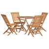 vidaXL Hagespisegruppe 5 deler heltre teak