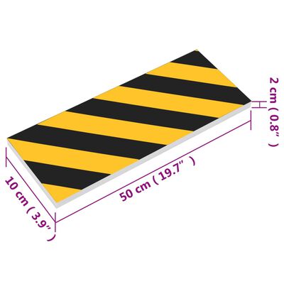 vidaXL Veggbeskyttere 6 stk gul og svart 50x10x2 cm EVA-skum