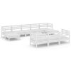 vidaXL Hagesofagruppe 11 deler hvit heltre furu