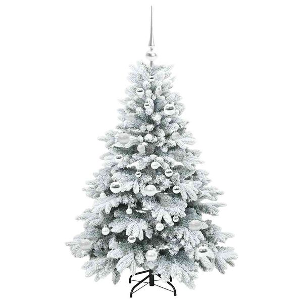 vidaXL Kunstig juletre med 150 LED med stativ Hvit 120 cm PE og PVC