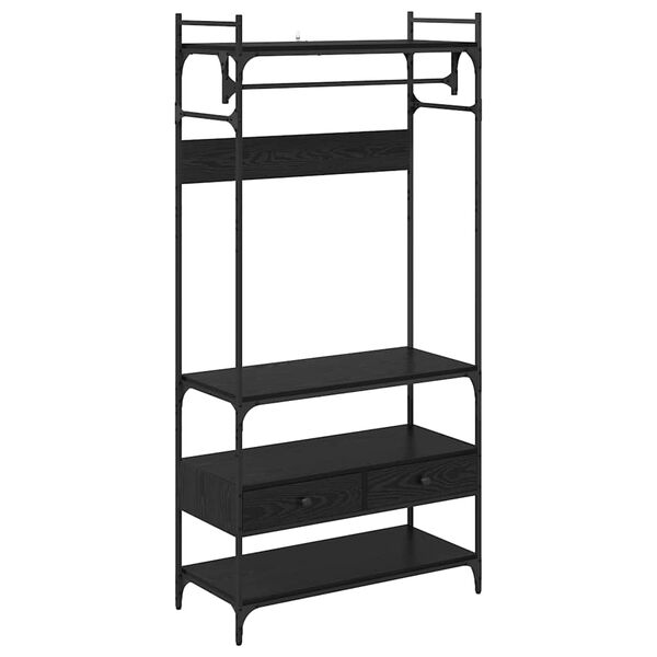 vidaXL Garderobeskap Svart eik 89 x 39 x 184.5 cm Konstruert tre