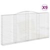 vidaXL Gabionkurver buede 9 stk 400x30x200/220 cm galvanisert jern
