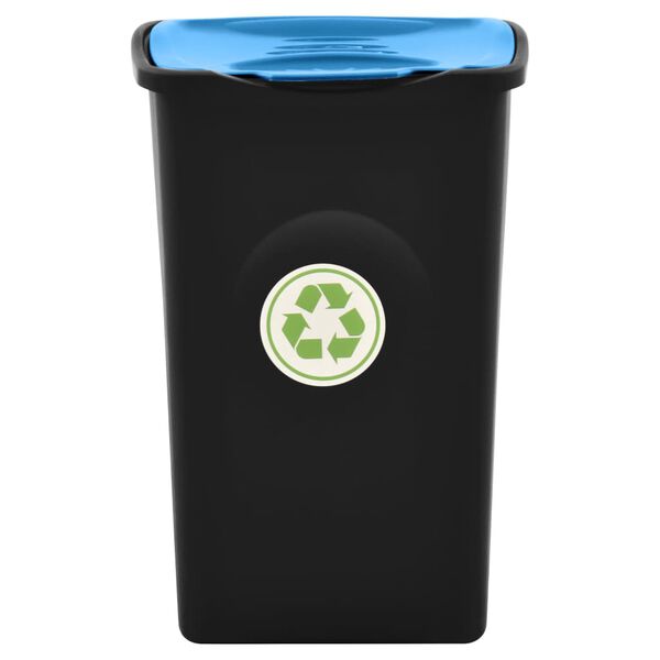 vidaXL S&oslash;ppelb&oslash;tte med hengslet lokk 50L svart og bl&aring;