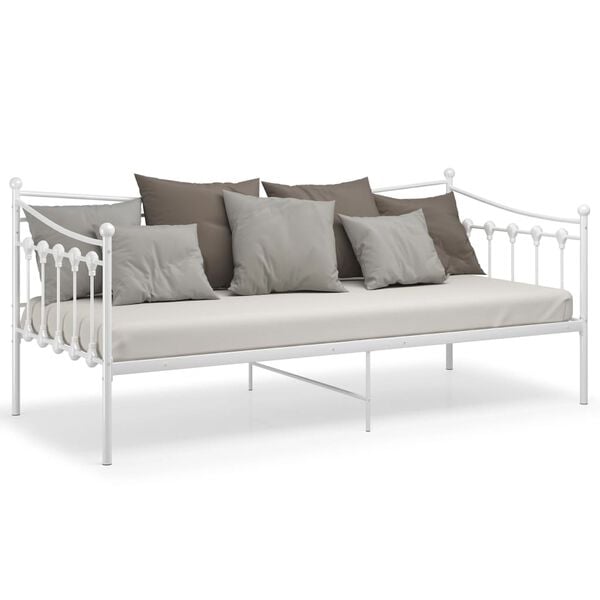 vidaXL Ramme til sovesofa hvit metall 90x200 cm