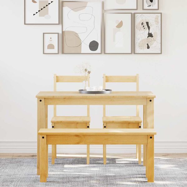 vidaXL Spisestue 4 deler Panama heltre furu