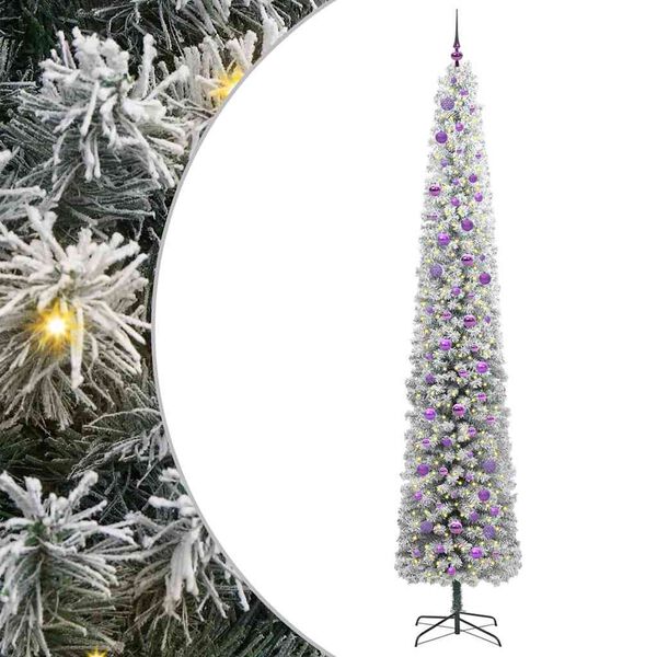 vidaXL Kunstig juletre med 300 LED gr&oslash;nn 270 cm PVC og st&aring;l og plast